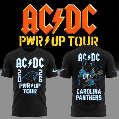 01.3. New Shirt Carolina Panthers x AC/DC - Power Up Tour 2026 T-Shirt