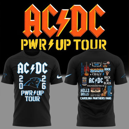 01.3. New Shirt Carolina Panthers x AC/DC - Power Up Tour 2026 T-Shirt