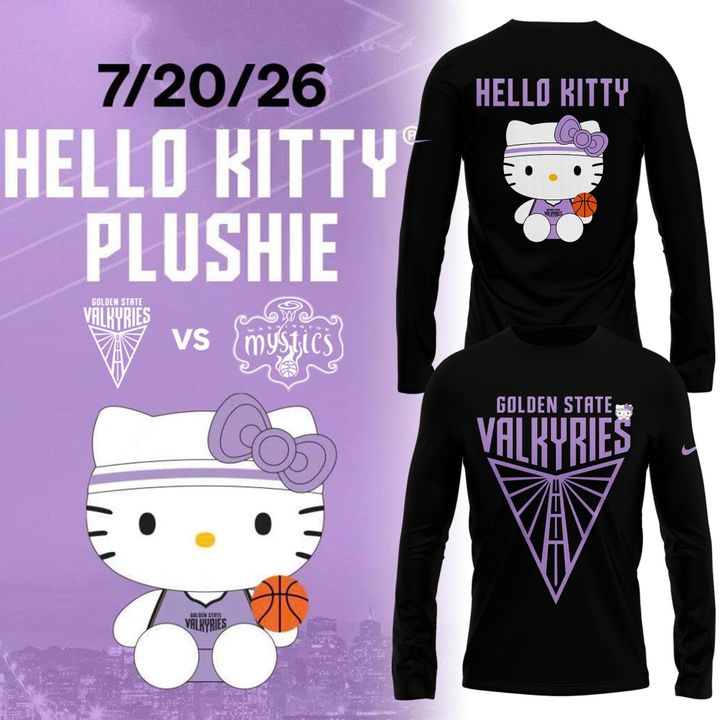 New Long Sleeve Black 2026 Golden State Valkyries x Hello Kitty