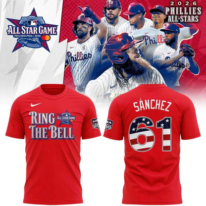 2026 All-Star Game Men's National League Cristopher Sánchez Nike Red Name & Number T-Shirt