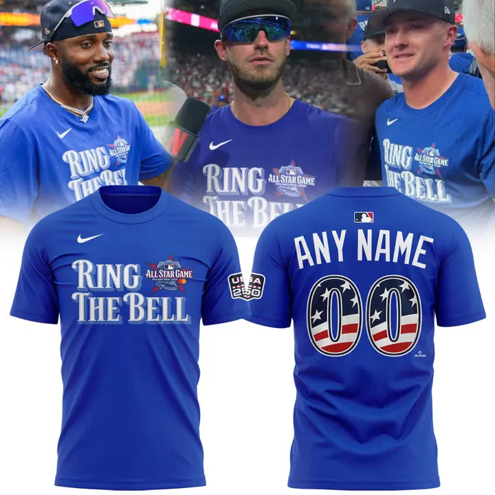 2026 All-Star Game Ring The Bell Philadelphia Custom Name & Number Blue T-Shirt