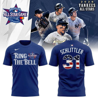 2026 All-Star Game Men's American League Cam Schlittler  Blue Name & Number T-Shirt