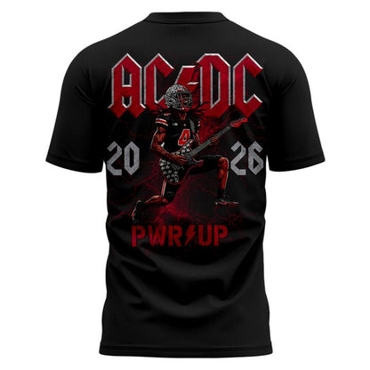 1. AC/DC x Ohio State Buckeyes Football - Power Up Tour 2026 Black T-Shirt