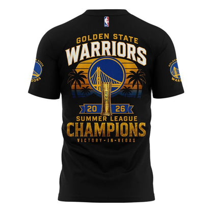Golden State Warriors 2026 NBA Summer League Champions Black T-Shirt