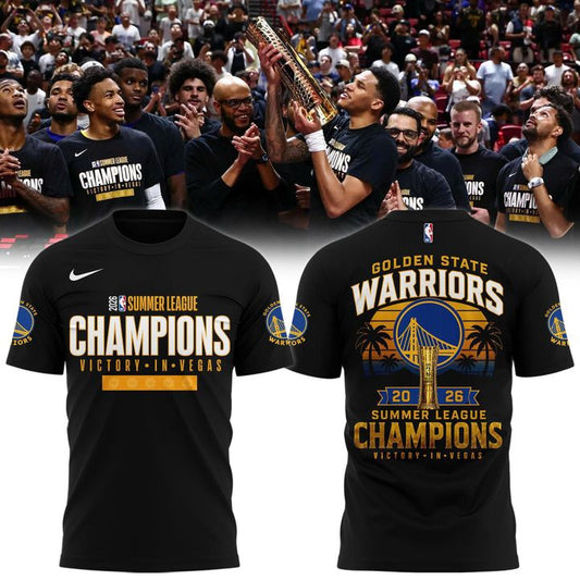 Golden State Warriors 2026 NBA Summer League Champions Black T-Shirt