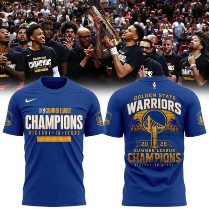 Golden State Warriors 2026 NBA Summer League Champions Blue T-Shirt