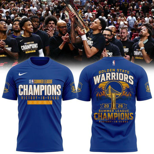 Golden State Warriors 2026 NBA Summer League Champions Blue T-Shirt