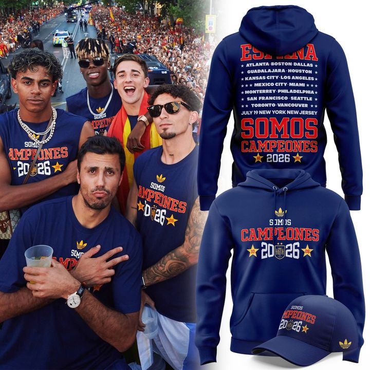 Spain Soccer Champions 2026 Hoodie | Black Somos Campeones Pullover | Football Fan Winter Gift
