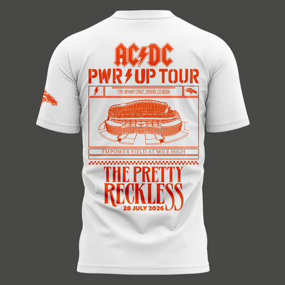 Special New Denver Broncos x PWR/UP TOUR Tshirt 2026