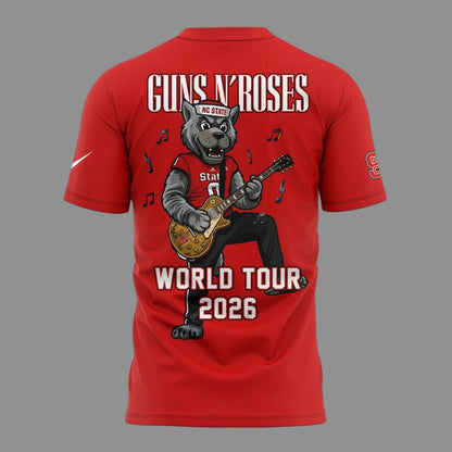 Exclusive Shirt Guns N' Roses x NC State Football - World Tour 2026 T-Shirt