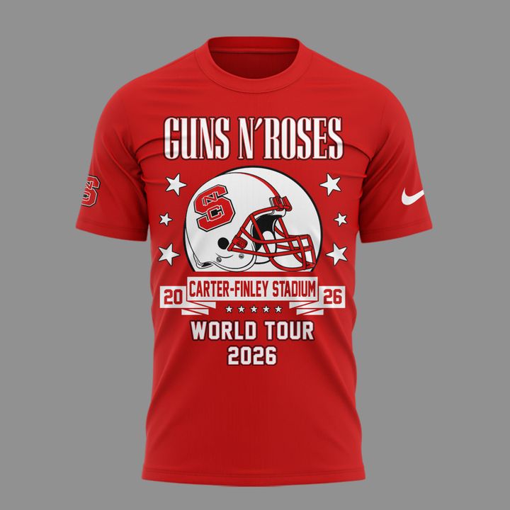 Exclusive Shirt Guns N' Roses x NC State Football - World Tour 2026 T-Shirt
