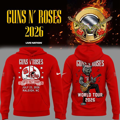 Exclusive 2026 Guns N' Roses x NC State Football - World Tour 2026 Hoodie