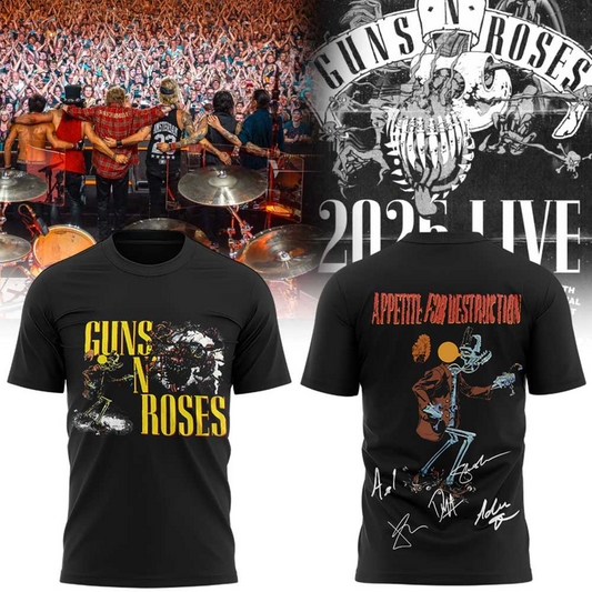 Exclusive Shirt Guns N' Roses x NC State Football - World Tour 2026 T-Shirt