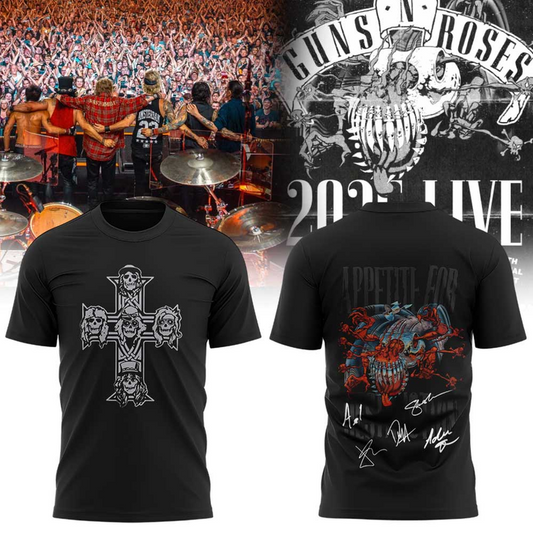 Exclusive Shirt Guns N' Roses x NC State Football - World Tour 2026 T-Shirt