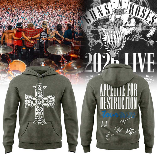 New Hoodie Guns N' Roses x NC State Football - World Tour 2026 Hoodie