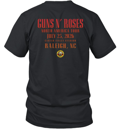 Guns N' Roses - World Tour 2026 At Carter-Finley Stadium T-Shirt