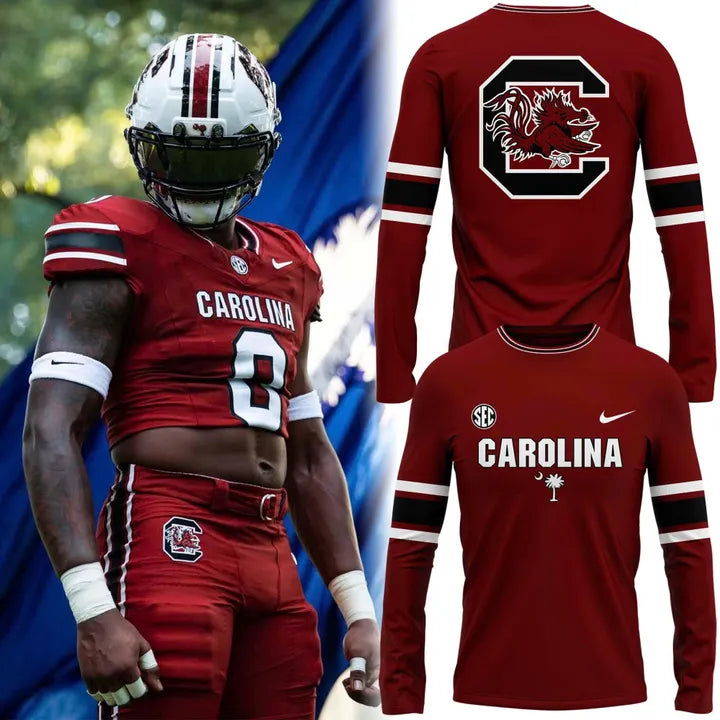 Special 2026 Red Uniform South Carolina Football Long Sleeve Shirt