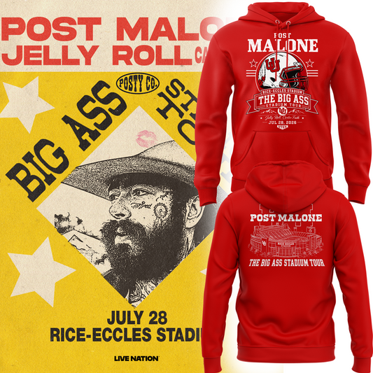 16. Limited Edition Post Malone x Utah Football - THE BIG ASS Stadium Tour Part 2 Hoodie