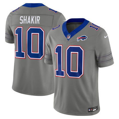 Men's Nike Khalil Shakir Gray Buffalo Bills Nickel City Vapor F.U.S.E. Stitched Limited Jersey