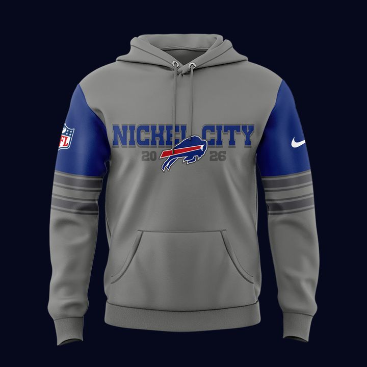 Nike Gray Blue Buffalo Bills Nickel City Game Hoodie