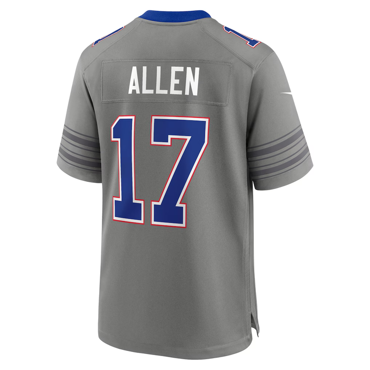 Men's Nike Josh Allen Gray Buffalo Bills Nickel City Vapor F.U.S.E. Stitched Limited Jersey