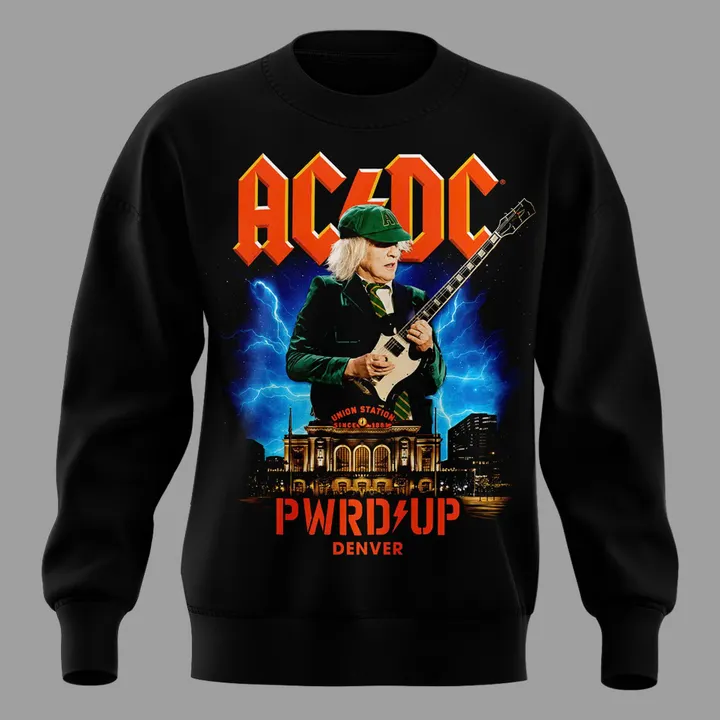 05.05. Black Sweatshirt AC/DC - Exclusive Denver Event Shirt - Power Up Tour 2026 Sweatshirt