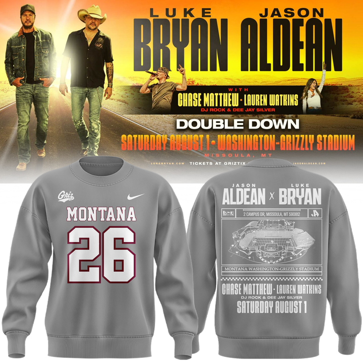 Limited Edition Montana Grizzlies x Jason Aldean And Luke Bryan Sweatshirt