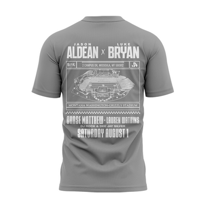 1.Limited Edition Montana Grizzlies x Jason Aldean And Luke Bryan Gray Tshirt
