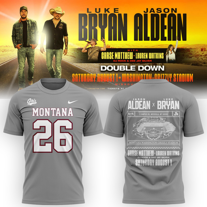 1.Limited Edition Montana Grizzlies x Jason Aldean And Luke Bryan Tshirt