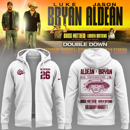 Limited Edition Montana Grizzlies x Jason Aldean And Luke Bryan Zip Hoodie