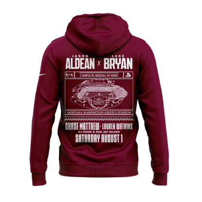 Limited Edition Montana Grizzlies x Jason Aldean And Luke Bryan Zip Hoodie