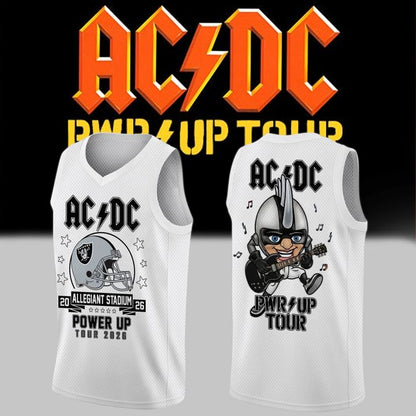 1.05. White AC/DC x Las Vegas Raiders - Power Up Tour 2026 Jersey