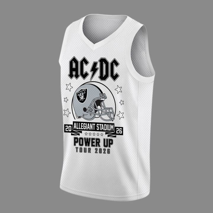 1.05. White AC/DC x Las Vegas Raiders - Power Up Tour 2026 Jersey
