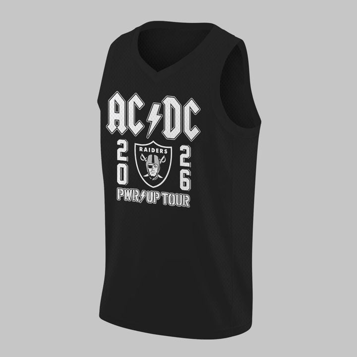 26. Special Black AC/DC x Las Vegas Raiders - Power Up Tour 2026 Jersey