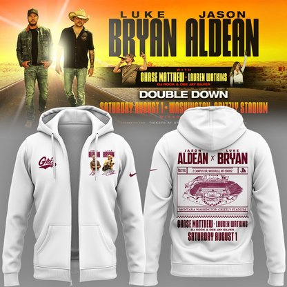 Limited Edition Montana Grizzlies x Jason Aldean And Luke Bryan Zip Hoodie