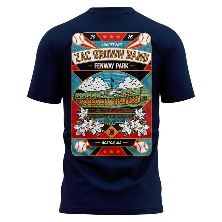 Zac Brown Band x Boston Red Sox Fenway Park - Love & Fear Tour Navy Tee