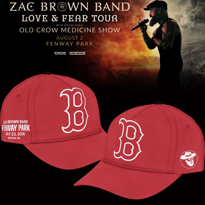 2. Zac Brown Band x Boston Red Sox Fenway Park - Love & Fear Tour Red Tee