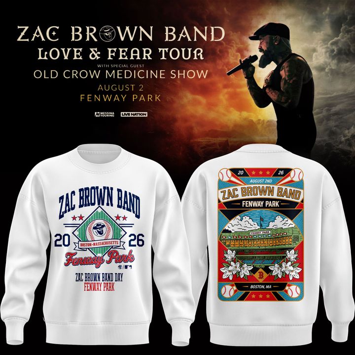 Zac Brown Band x Boston Red Sox Fenway Park - Love & Fear Tour White Sweatshirt