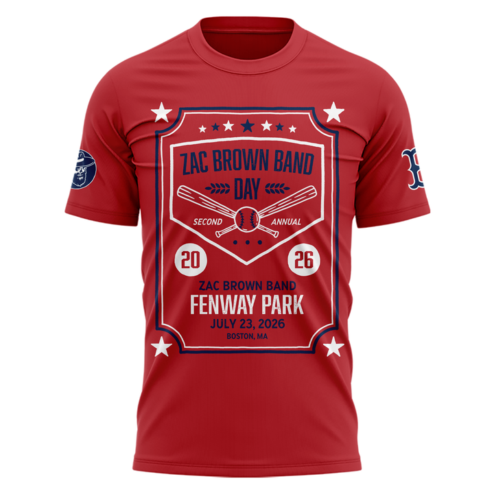 02.Zac Brown Band X Boston Red Sox -Love & Fear Tour 2026 Tshirt