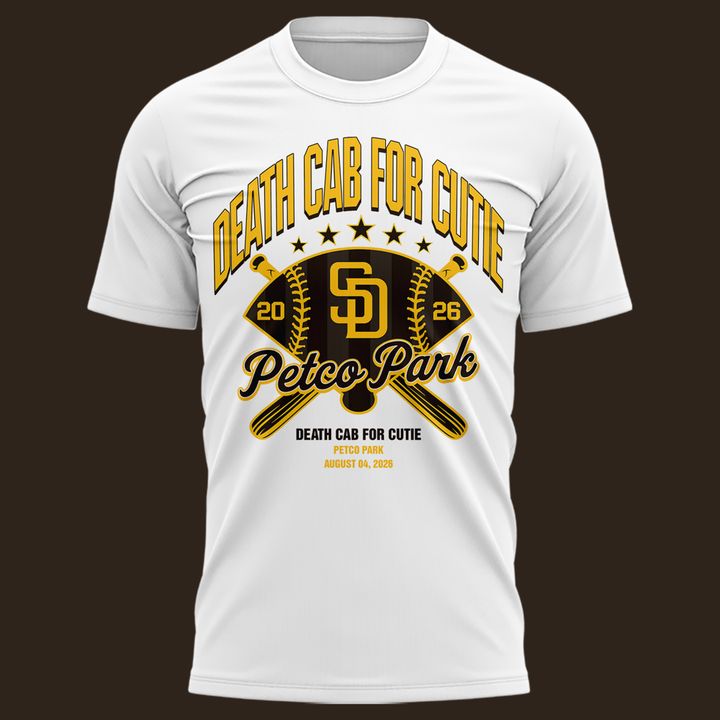 Death Cab for Cutie: I Built You A Tower World Tour x San Diego Padres White Tshirt