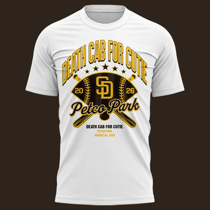 Death Cab for Cutie: I Built You A Tower World Tour x San Diego Padres White Tshirt