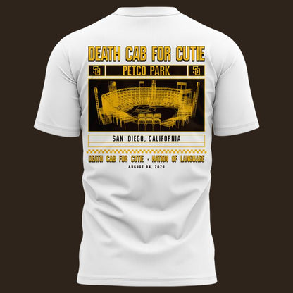 Death Cab for Cutie: I Built You A Tower World Tour x San Diego Padres White Tshirt
