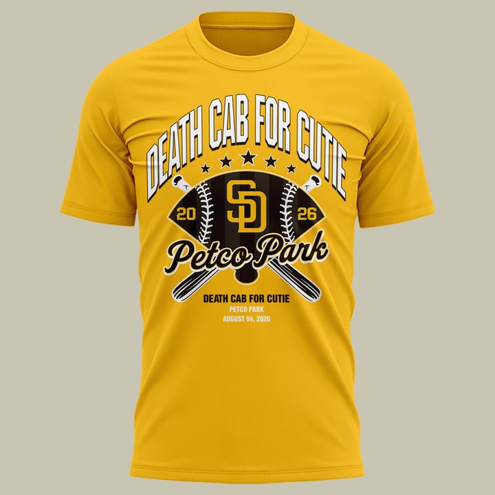 Death Cab for Cutie: I Built You A Tower World Tour x San Diego Padres Yellow Tshirt
