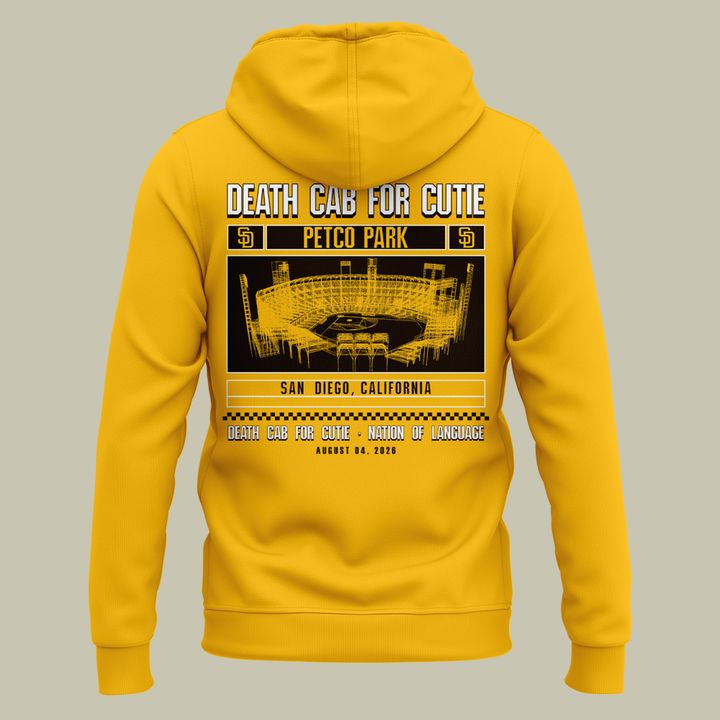 Death Cab for Cutie: I Built You A Tower World Tour x San Diego Padres Yellow Hoodie