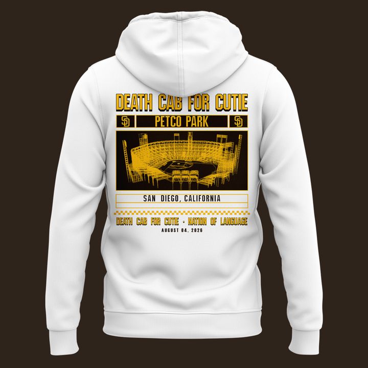 Death Cab for Cutie: I Built You A Tower World Tour x San Diego Padres White Hoodie