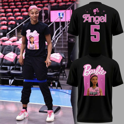 Angel Reese Barbie Game Day Black T-Shirt