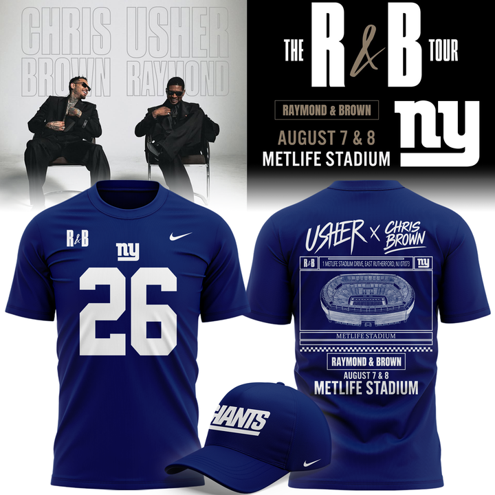 Limited Edition New York Giants x Usher & Chris Brown T-shirt