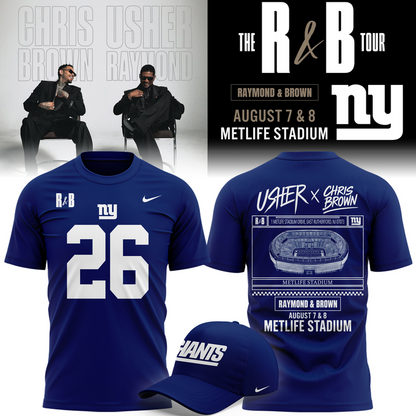 Limited Edition New York Giants x Usher & Chris Brown T-shirt