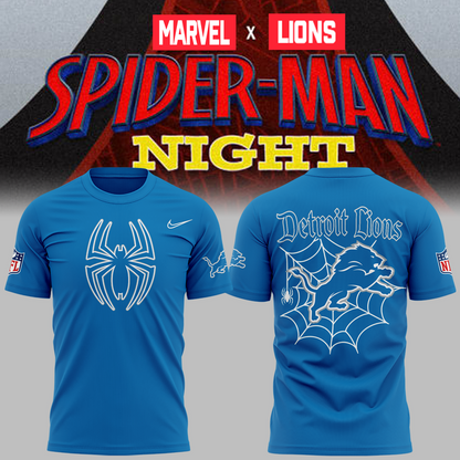 Limited Edition Detroit Lions x Spider-Man Tshirt 2026