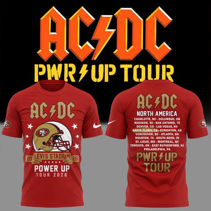 Limited Edition AC/DC x San Francisco 49ers - Power Up Tour 2026 T-Shirt